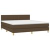 vidaXL Boxspringbett mit Matratze Dunkelbraun 160x200 cm Stoff