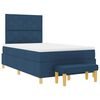 vidaXL Boxspringbett mit Matratze mit Kopfteil Blau 120 x 190 cm Stoff