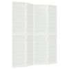 vidaXL 4-tlg. Paravent Japanischer Stil Faltbar 160x170 cm Wei&szlig;