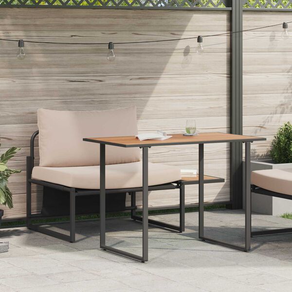 vidaXL Garten Essgruppe 2 pcs Taupe Stahl
