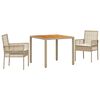 vidaXL Garten Essgruppe 3 Stk. Beige Poly-Rattan