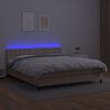 vidaXL Boxspringbett mit Matratze & LED Cappuccino-Braun 180x200cm