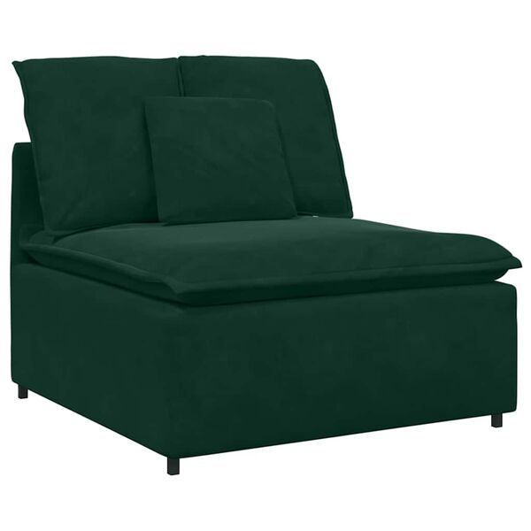vidaXL Modulares Sofa mit Kissen Samt Dunkelgr&uuml;n