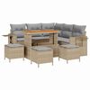 vidaXL Gartensofa-set 9 stk. Beige Poly-Rattan