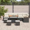 vidaXL Gartensofa-set mit Kissen 10 pcs Schwarz Poly Rattan
