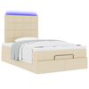 vidaXL Ottoman-Bett mit Matratze & LEDs Creme 120x190 cm Stoff