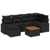 vidaXL Gartensofa-set mit Kissen 7 pcs Schwarz Poly-Rattan