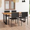 vidaXL 5-tlg. Garten-Essgruppe Poly Rattan Schwarz