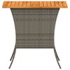 vidaXL Gartentisch mit Akazienholzplatte Grau 105x75x72cm Poly Rattan