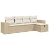 vidaXL 5-tlg. Garten-Sofagarnitur mit Kissen Beige Poly Rattan