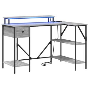 vidaXL Schreibtisch Sonoma-Grau 120 x 79 x 86,5 cm Holzwerkstoff