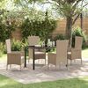 vidaXL Garten Essgruppe mit Kissen 5 pcs Beige Poly-Rattan