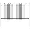 vidaXL Spitzenbogenzaun Schwarz 200 x 130 cm Pulverbeschichteter Stahl