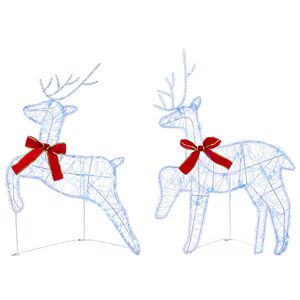 vidaXL Weihnachtsrentier 2 stk. 40 LEDs Blau 43 x 19 x 65 cm