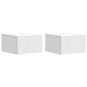 vidaXL Wandmontierter Nachttisch 2 pcs Wei&szlig; 33 x 34,5 x 20 cm