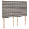 vidaXL Ottoman-Bett mit Matratze & LEDs Taupe 140x190 cm Stoff