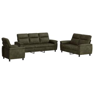 vidaXL Sofa-Set 3 pcs Olivegr&uuml;n Kunstwildleder
