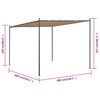 vidaXL Pergola mit Schrägdach 300x300x257 cm Beige 180 g/m²