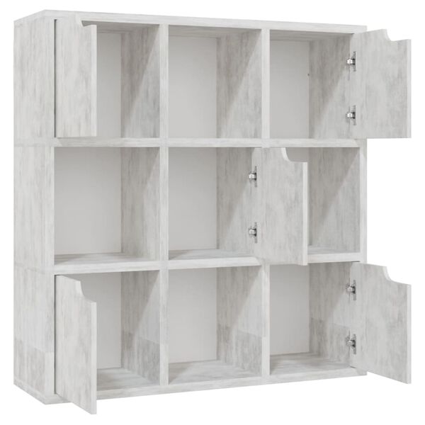 vidaXL B&uuml;cherregal Betongrau 88,5x27,5x88 cm Holzwerkstoff