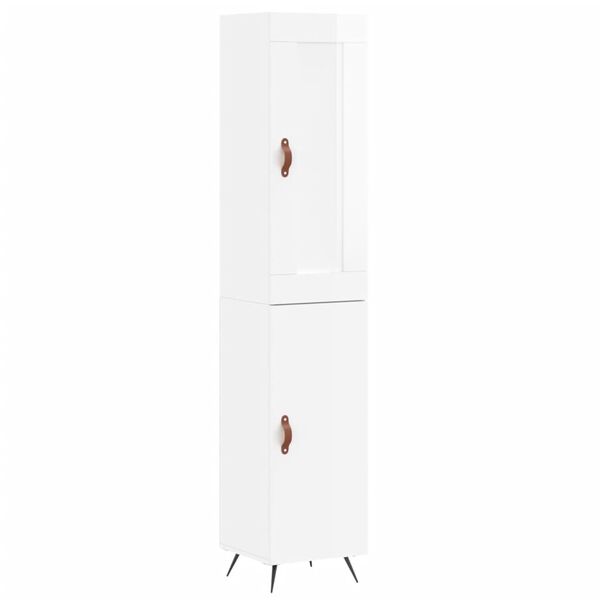 vidaXL Highboard Hochglanz-Wei&szlig; 34,5x34x180 cm Holzwerkstoff
