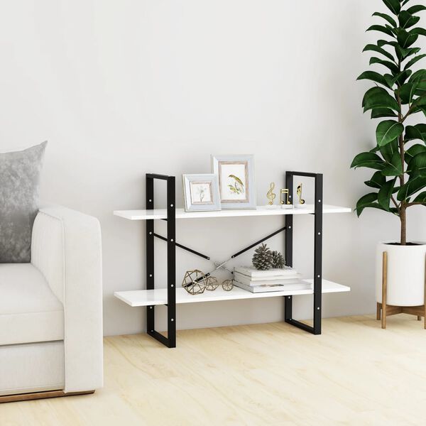 vidaXL Bücherregal 2 Fächer Weiß 100x30x70 cm Holzwerkstoff