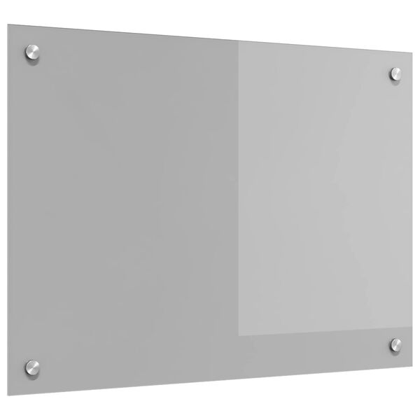 vidaXL K&uuml;chenr&uuml;ckwand Hellgrau 70 x 50 cm Geh&auml;rtetes Glas