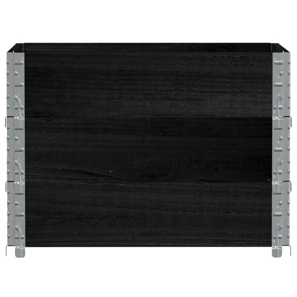 vidaXL Pflanzkasten Schwarz 80x60 cm Massivholz Kiefer
