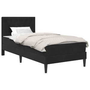 vidaXL Bettgestell mit Matratze mit Kopfteil Schwarz 90 x 190 cm Samt