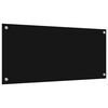 vidaXL K&uuml;chenr&uuml;ckwand 2 pcs Schwarz 90 x 40 cm Geh&auml;rtetes Glas