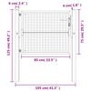 vidaXL Gartentor Anthrazit 100x75 cm Stahl