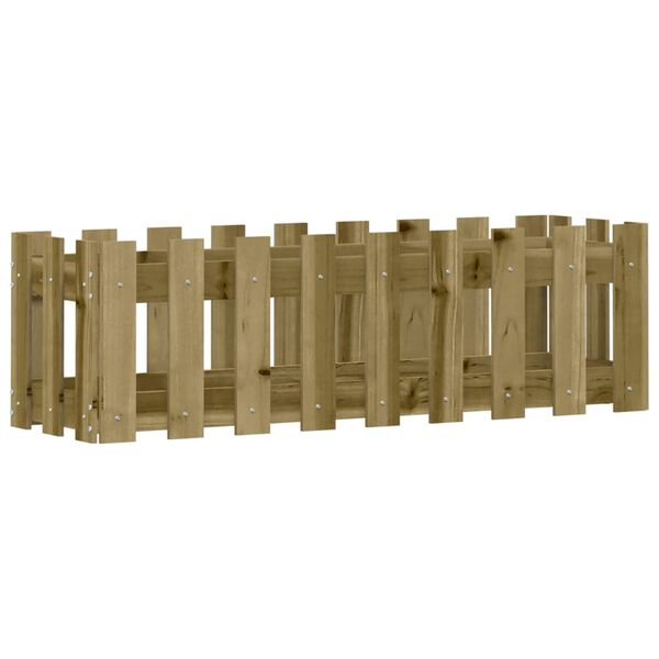 vidaXL Hochbeet Lattenzaun-Design 100x30x30 cm Kiefernholz Impr&auml;gniert