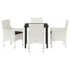 vidaXL Garten Essgruppe mit Kissen 5 pcs Wei&szlig; Poly-Rattan