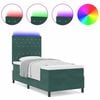 vidaXL LED Boxspringbett mit Matratze Dunkelgr&uuml;n 90 x 190 cm Stoff