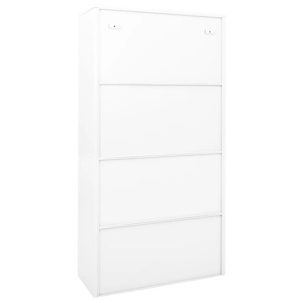 vidaXL B&uuml;roschrank mit Schiebet&uuml;ren Wei&szlig; 90x40x180 cm Stahl