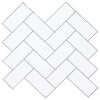 vidaXL Fischgr&auml;tenfliese 10 pcs Wei&szlig; Grau 30 x 30 cm