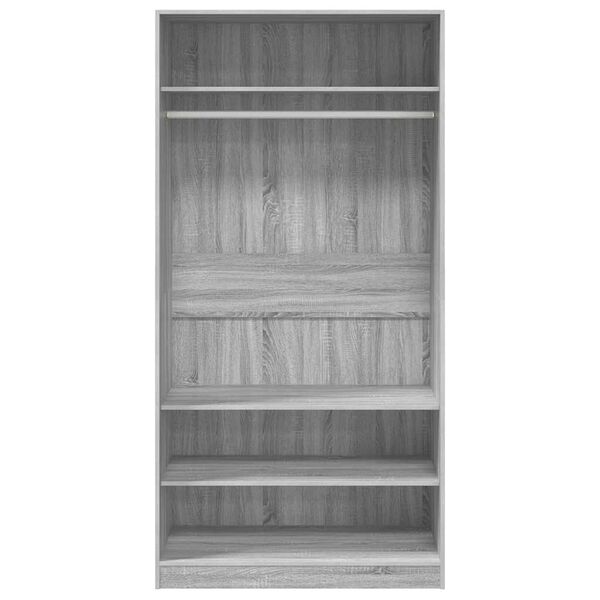 vidaXL Kleiderschrank Grau Sonoma 100x50x200 cm Holzwerkstoff