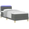 vidaXL LED Boxspringbett mit Matratze Dunkelgrau 100 x 200 cm Stoff