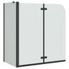 vidaXL Bad-Duschschirm Schwarz 120 x 68 x 130 cm