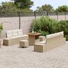 vidaXL Gartensofa-set mit Kissen 10 pcs Beige Poly-Rattan