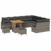 vidaXL Garten-Sofa-Set mit Kissen mit Speicher mit Kissen 12 pcs Grau