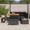vidaXL Gartensofa-set mit Kissen 8 pcs Schwarz Poly Rattan