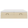 vidaXL Ottoman-Bett mit Matratzen Creme 180x200 cm Stoff