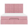 vidaXL Ottoman-Bett mit Matratzen & LEDs Rosa 140x200 cm Samt