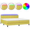 vidaXL Boxspringbett mit Matratze & LED Gr&uuml;n 200x200 cm Stoff