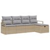 vidaXL Sofa Set 5 stk. 5-Sitzanzahl Beige und Hellgrau Poly-Rattan