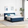 vidaXL Boxspringbett mit Matratze mit Kopfteil Blau 160 x 200 cm Stoff