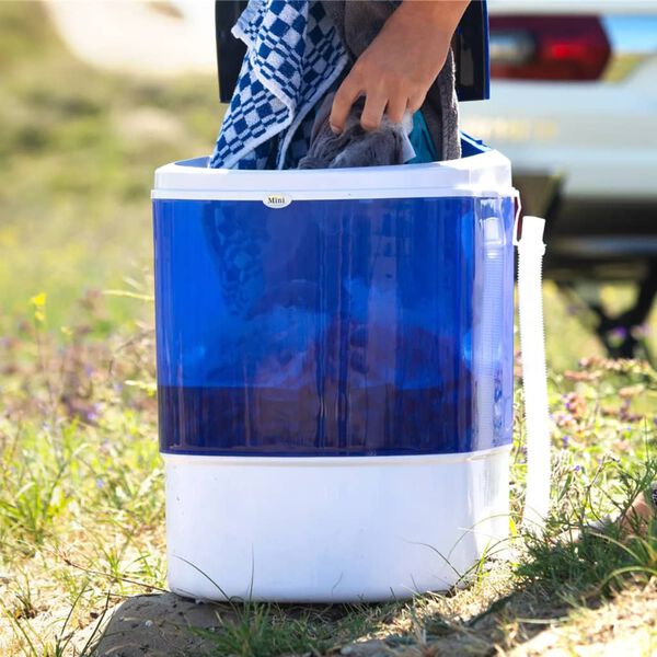 Mestic Waschmaschine Tragbar MW-100 Blau und Wei&szlig; 180W