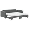 vidaXL Tagesbett Ausziehbar mit Matratzen Dunkelgrau 90x200 cm Stoff