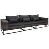 vidaXL 3-tlg. Garten-Sofagarnitur mit Auflagen Poly Rattan Grau
