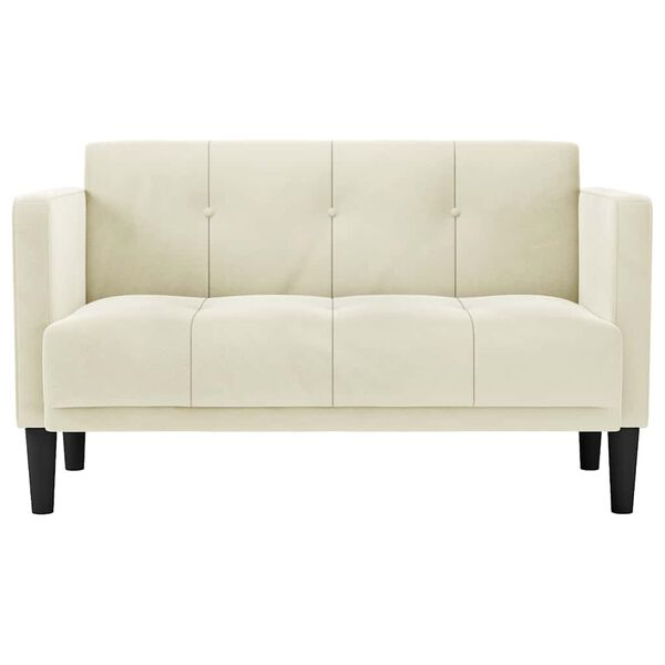 vidaXL Zweisitzer-Sofa Creme 111 cm Samt